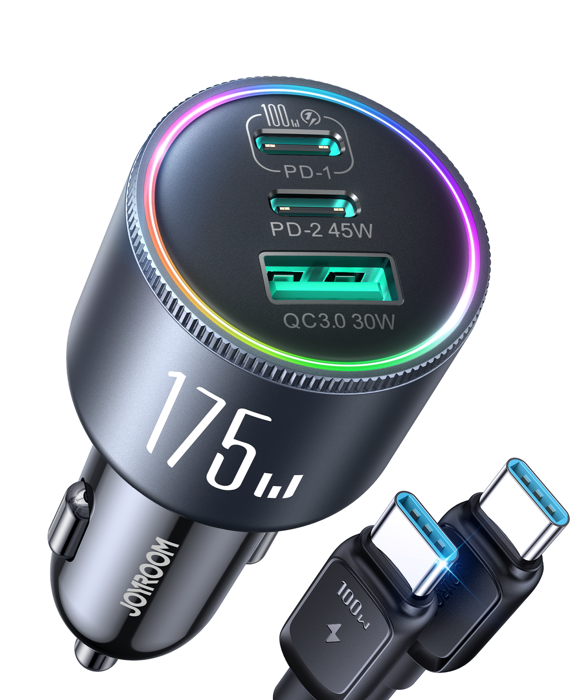 CHARGEUR AUTO JOYROOM 30W 2PD 1USB CCD04