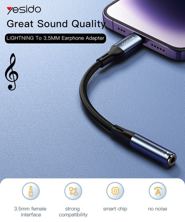 Yesido YAU37 Lightning to 3.5mm Audio Adapter