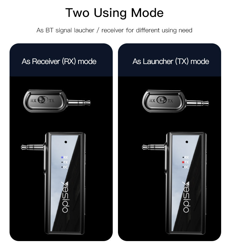 Yesido YAU41 Bluetooth 5.1 Audio Transmitter & Receiver — AUX Adapter