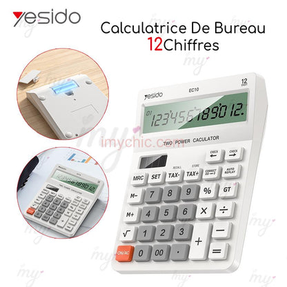Yesido EC10 Functional Electronic Desk Calculator — 12 Digit LCD