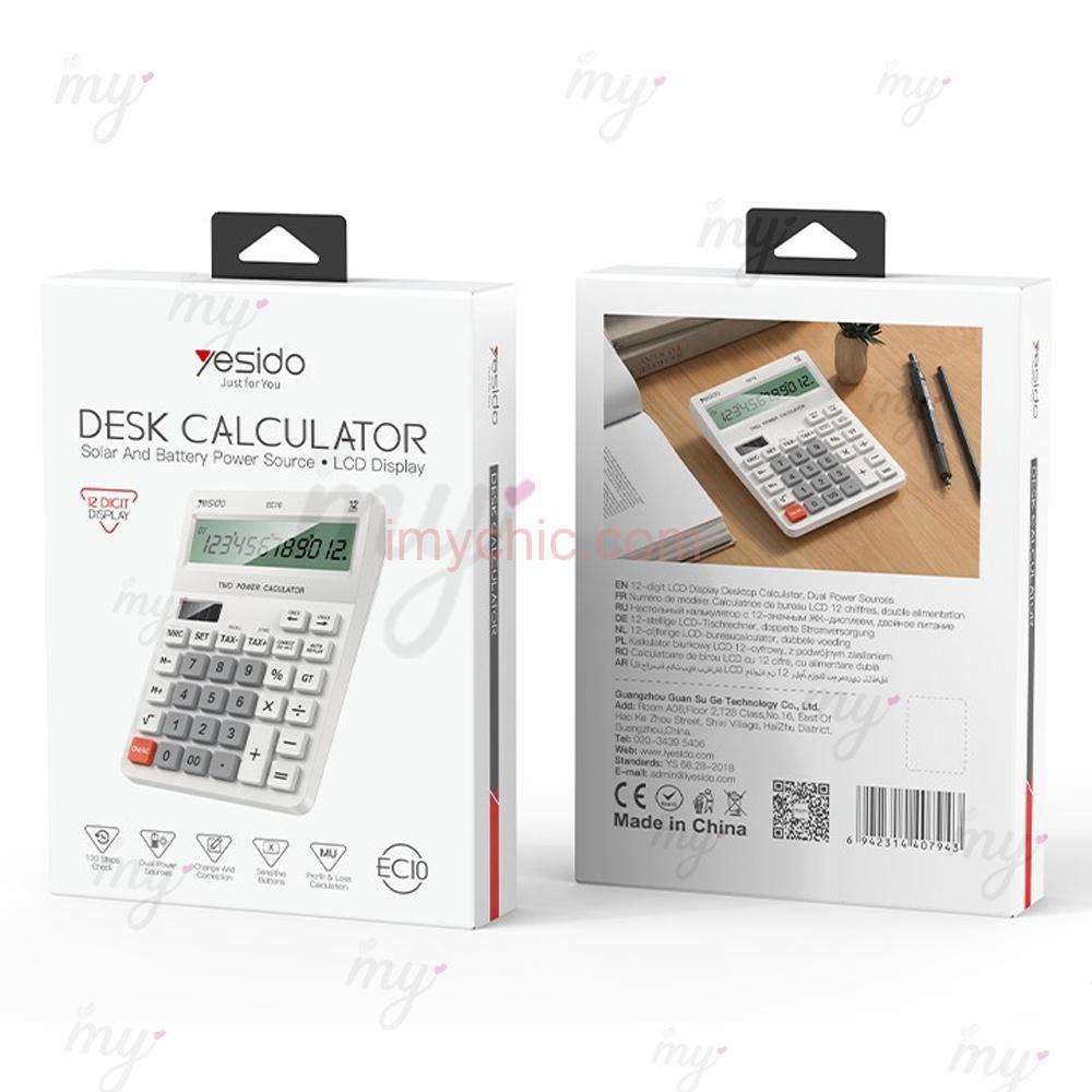 Yesido EC10 Functional Electronic Desk Calculator — 12 Digit LCD