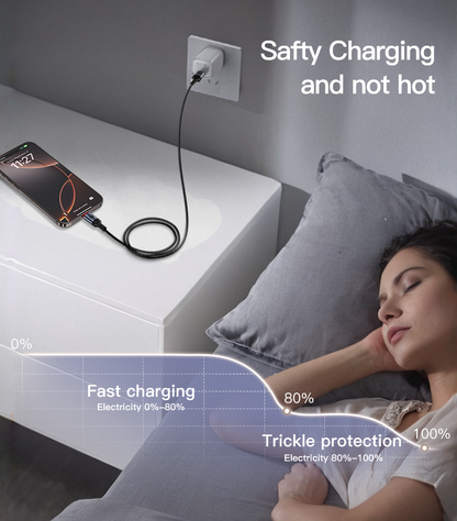 Yesido CA181 60W LED Light USB-C to USB-C Braided Data Cable — 1.2M