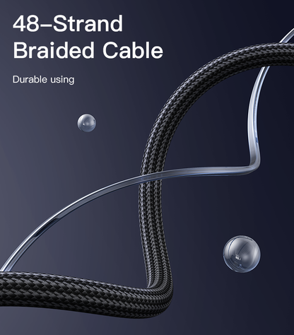 Yesido CA181 60W LED Light USB-C to USB-C Braided Data Cable — 1.2M