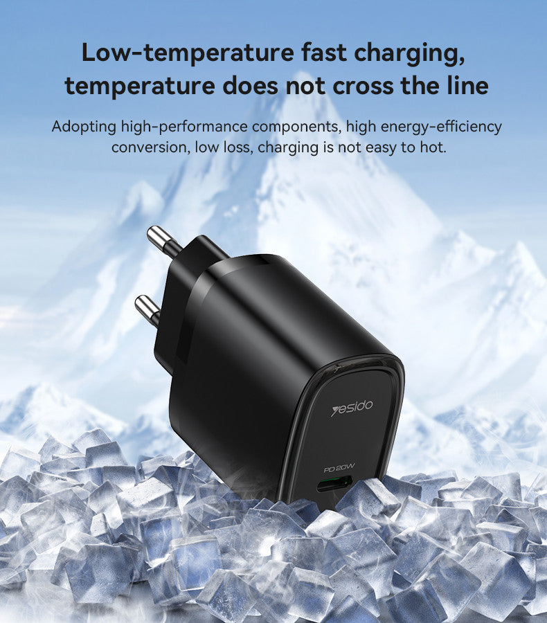 Yesido YC57 PD 20W USB-C Wall Charger — Compact, Safe & Universal Fast Charging