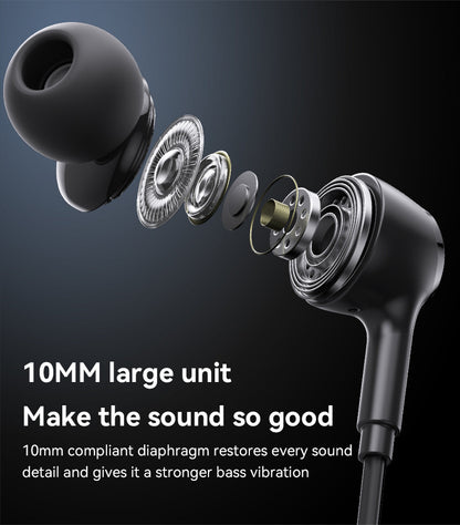 Yesido YH53 3.5mm Wired In-Ear Earphones — HD Mic, Composite Diaphragm & 3-Button Remote