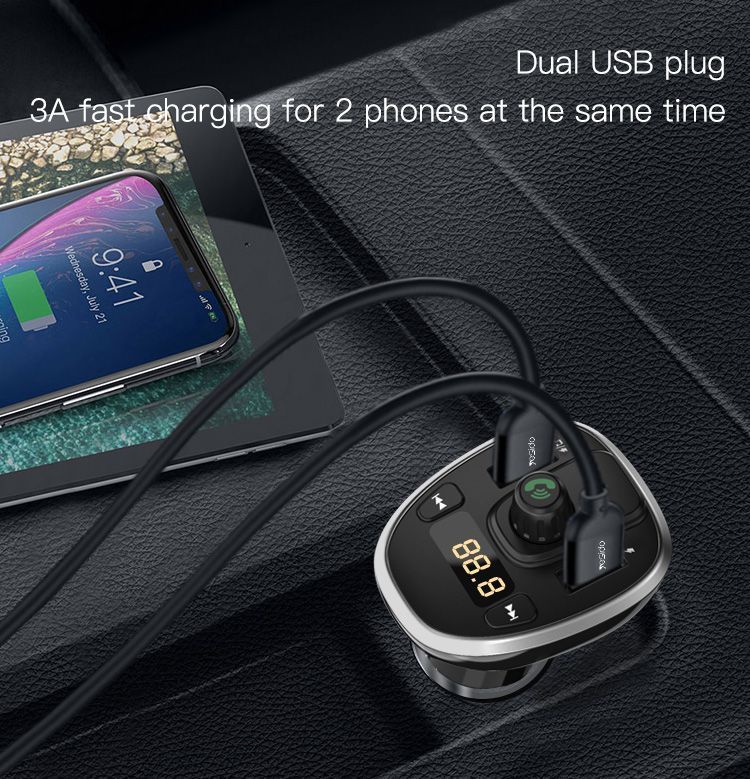 Yesido Y39 Bluetooth 5.0 FM Transmitter Car Charger