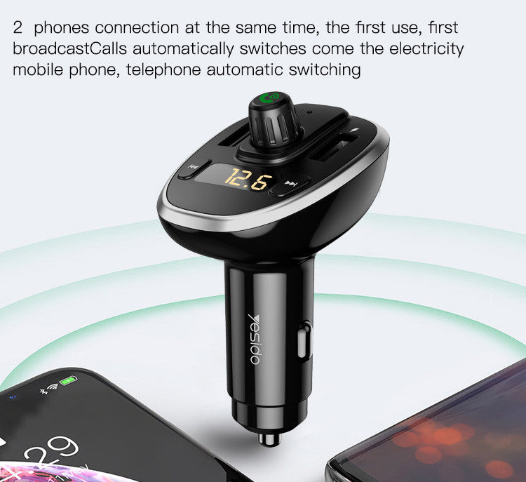 Yesido Y39 Bluetooth 5.0 FM Transmitter Car Charger
